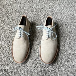 WALK-OVER Men’s Ivory Cream Oxford Suede Leather Shoes Size US 8.5 M VTG